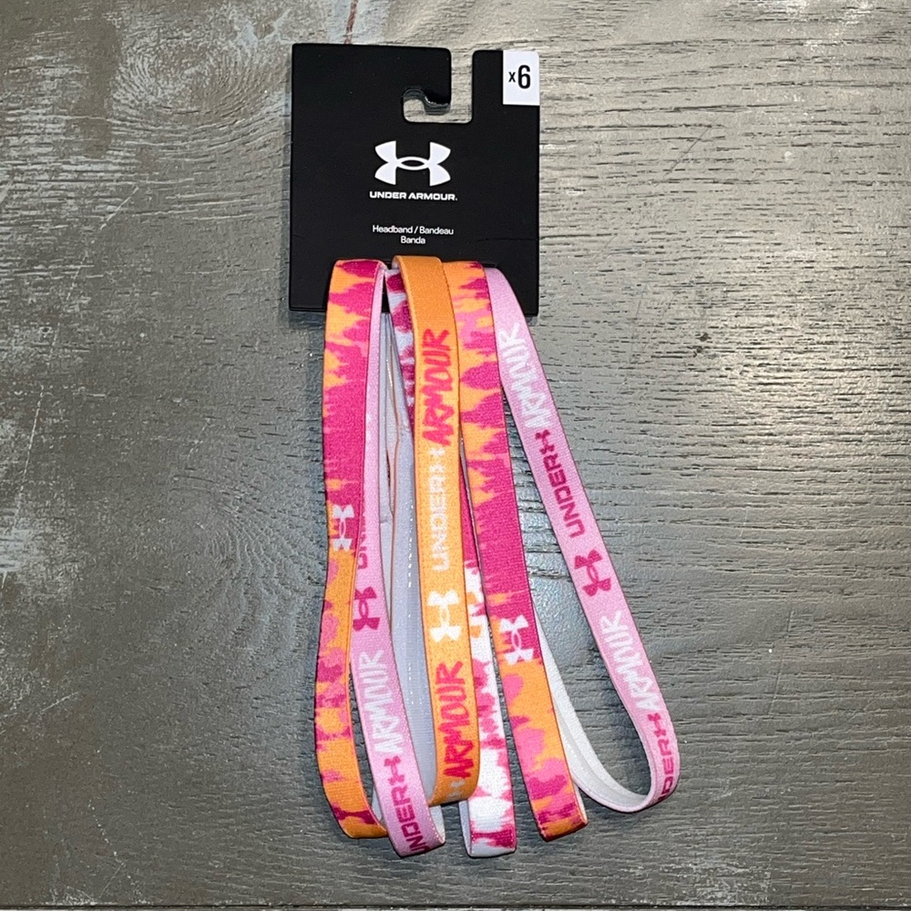 Under Armour Pink Orange Headband Bandeau 6 Pack NWT